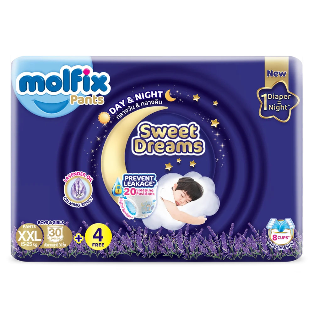 Molfix tã quần Sweet Dreams size XXL (30+4) Jumbo