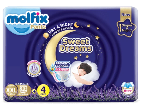 Molfix tã quần Sweet Dreams size XXL (30+4) Jumbo