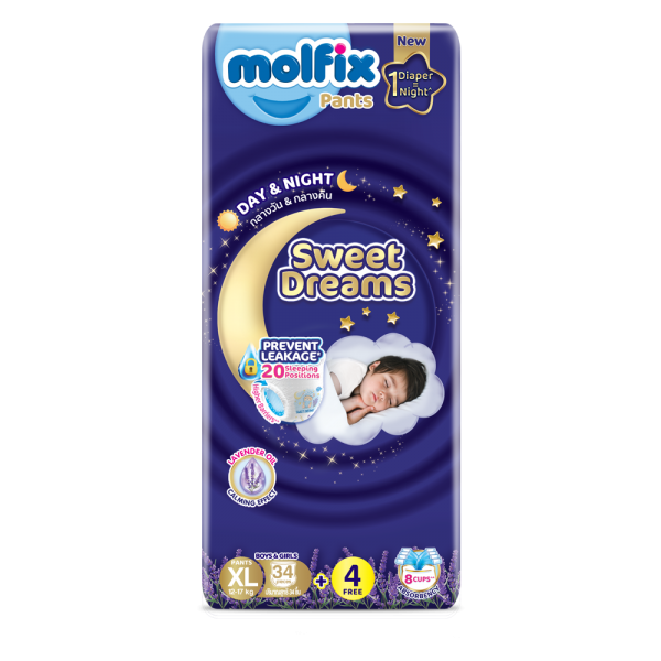 Molfix tã quần Sweet Dreams size XL (34+4)x4 Jumbo