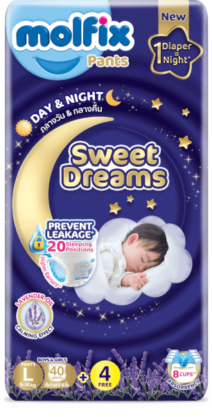 Molfix tã quần Sweet Dreams size L (40+4) Jumbo