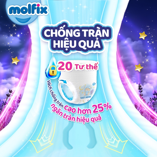 Combo 2 Molfix tã quần Sweet Dreams size M (46+4) Jumbo
