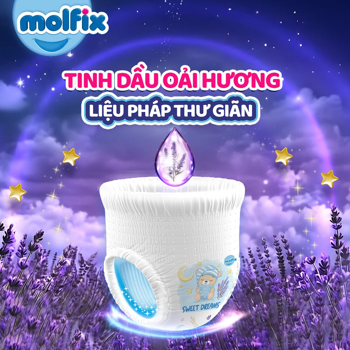 Combo 2 Molfix tã quần Sweet Dreams size M (46+4) Jumbo