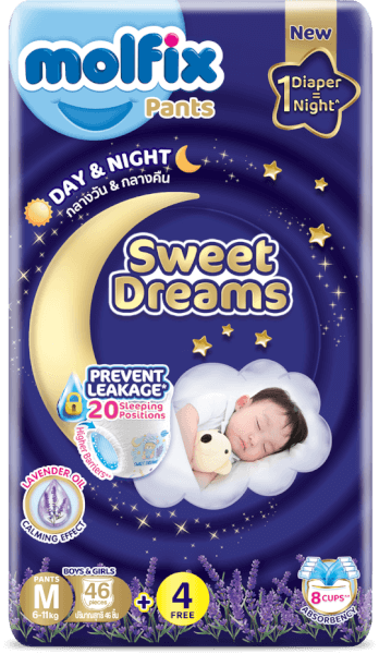 Molfix tã quần Sweet Dreams size M (46+4) Jumbo