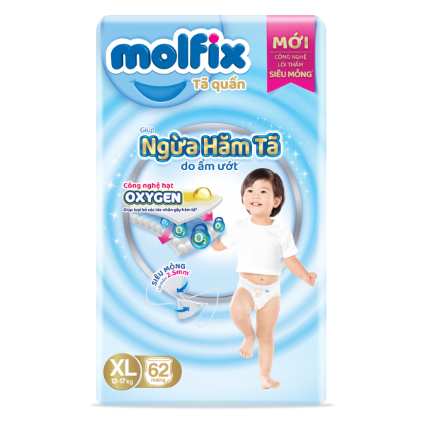 Molfix tã quần Oxygen size XL 62x3 Ultra