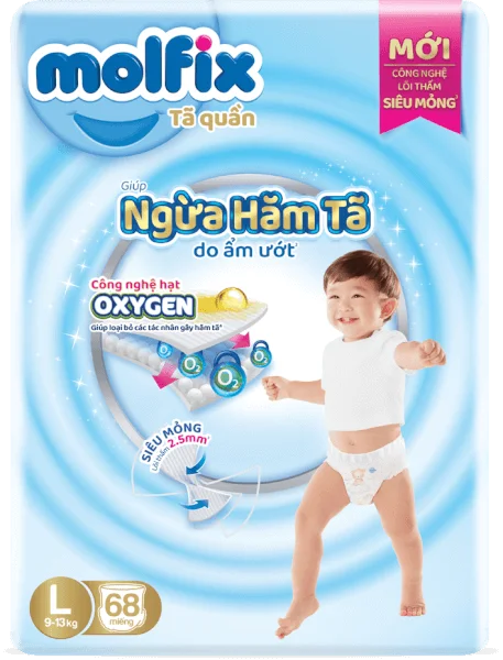 Molfix tã quần Oxygen size L 68 Ultra