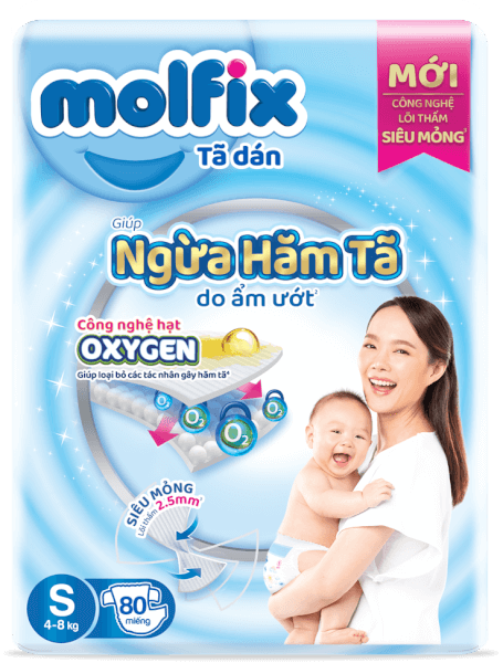 Molfix tã dán Oxygen size S 80 Jumbo