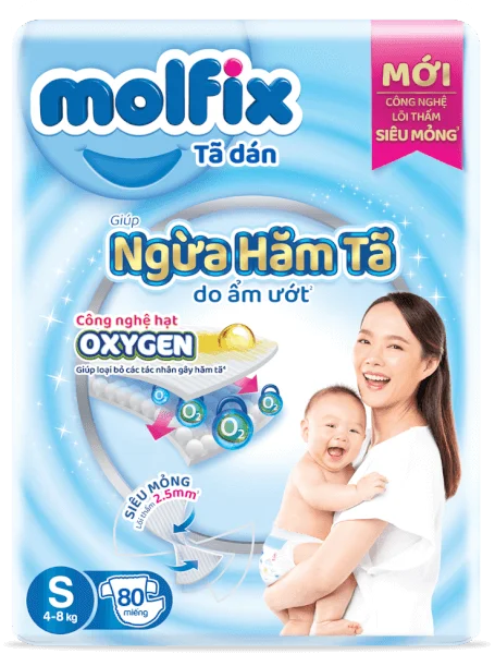 Molfix tã dán Oxygen size S 80 Jumbo