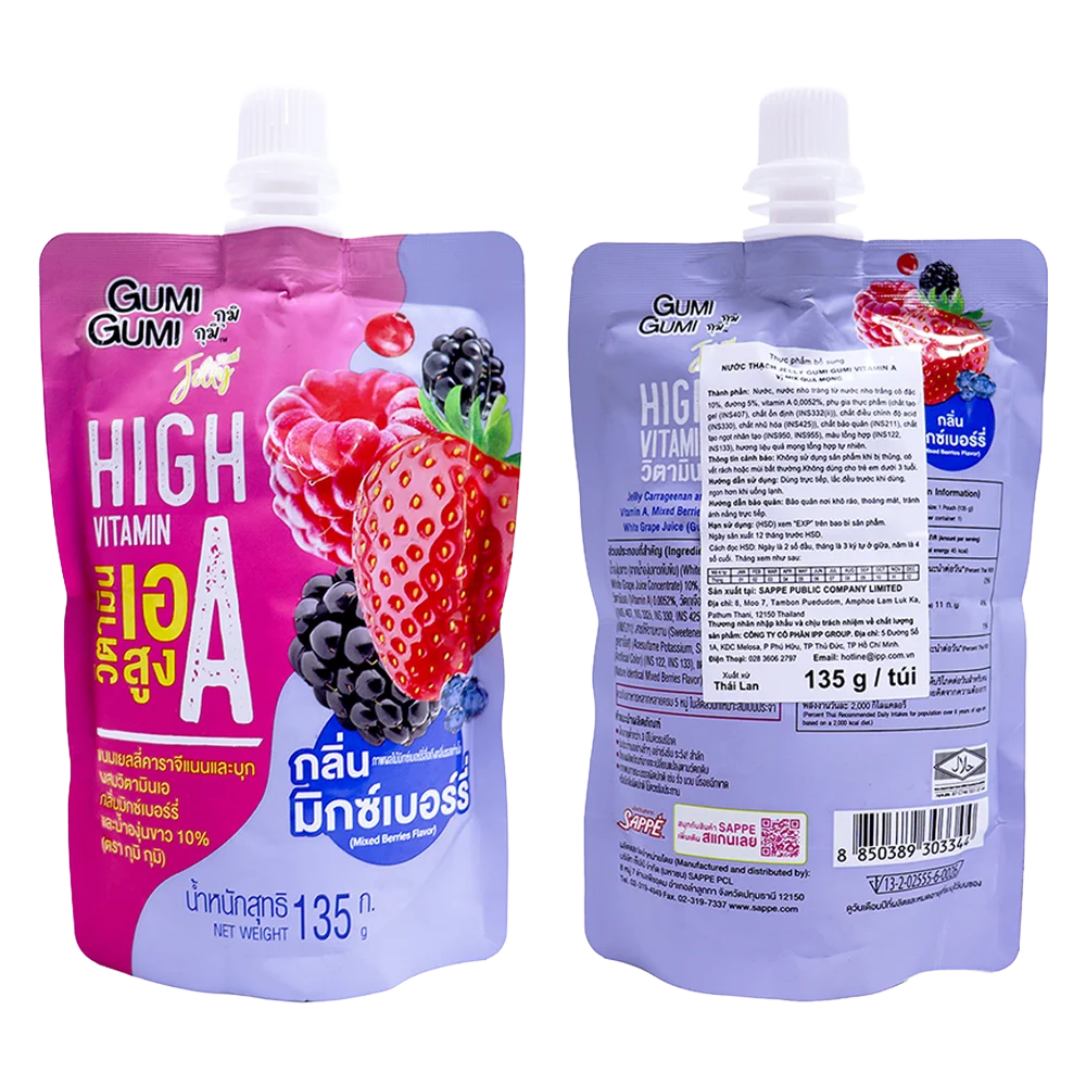 Nước thạch Jelly GUMI GUMI Vitamin A vị mix quả mọng 135g