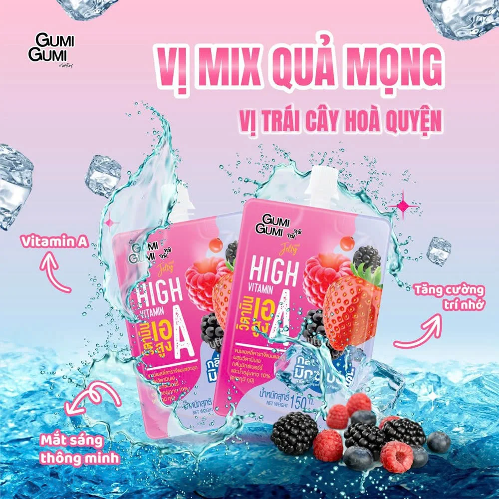 Nước thạch Jelly GUMI GUMI Vitamin A vị mix quả mọng 135g