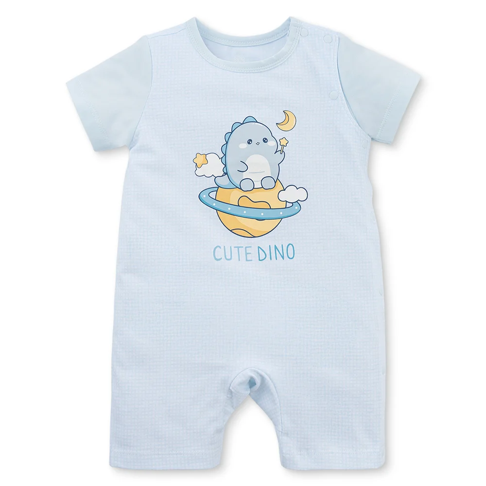 Bodysuit bé trai đùi bst cute dino Animo VD0825050 (0-12M, Xanh nhạt, NN02)