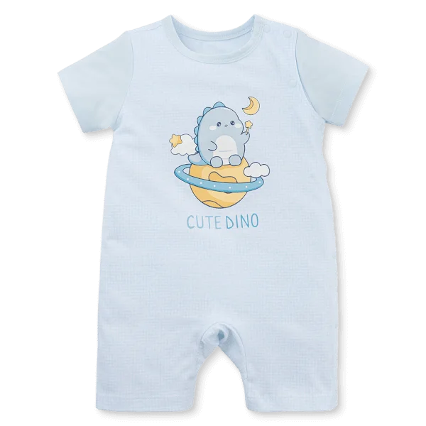 Bodysuit bé trai đùi bst cute dino Animo VD0825050 (0-12M, Xanh nhạt, NN02)