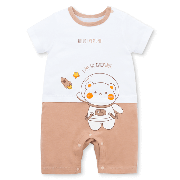 Bodysuit bé trai đùi bst astronaut Animo VD0825049 (0-12M, Trắng-nâu nhạt, NN02)