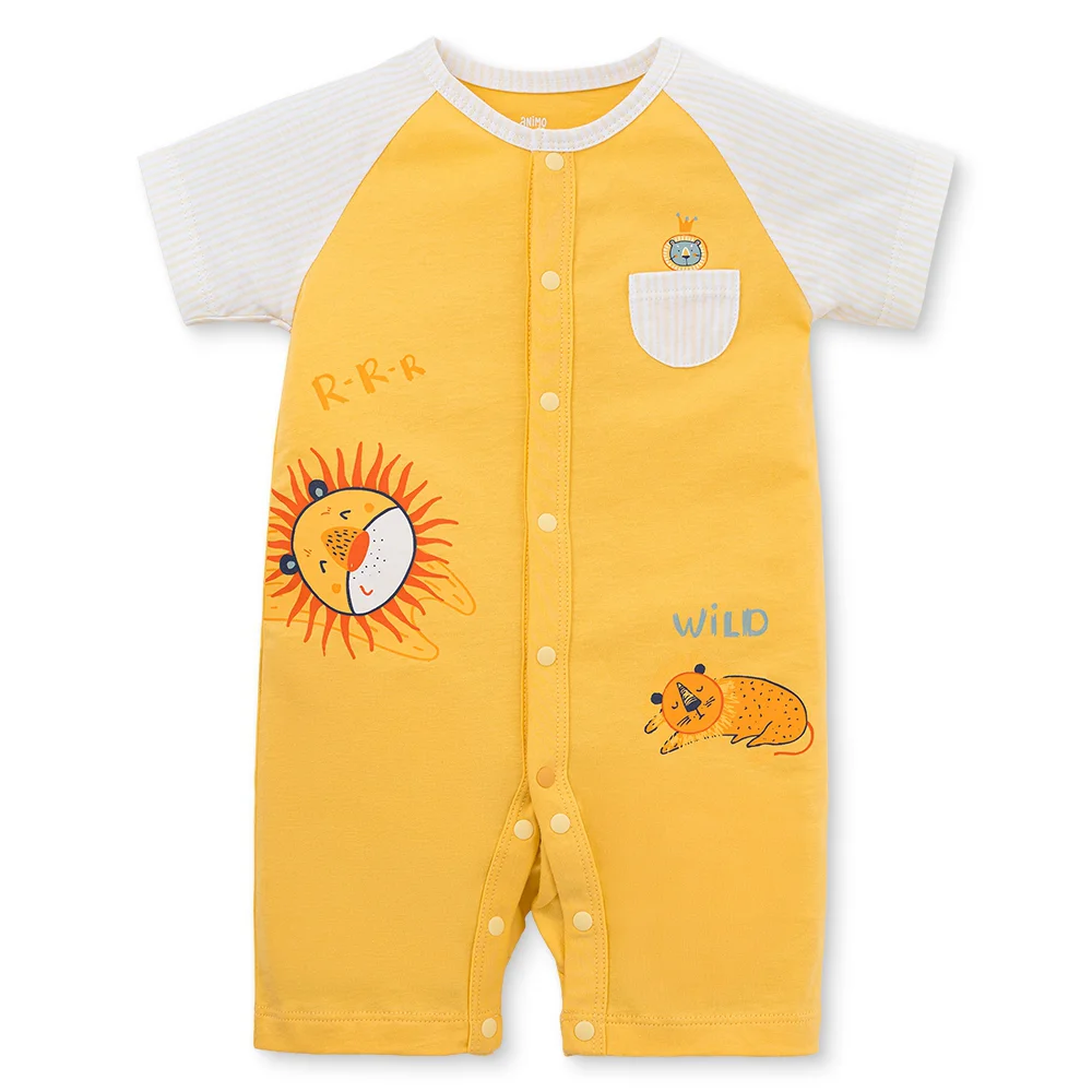 Bodysuit bé trai đùi bst roarrr Animo VD0825044 (0-12M, Vàng, NN02)