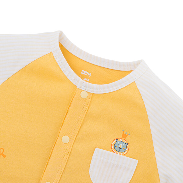 Bodysuit bé trai đùi bst roarrr Animo VD0825044 (0-12M, Vàng, NN02)
