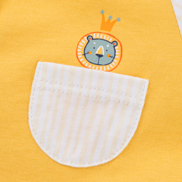 Bodysuit bé trai đùi bst roarrr Animo VD0825044 (0-12M, Vàng, NN02)