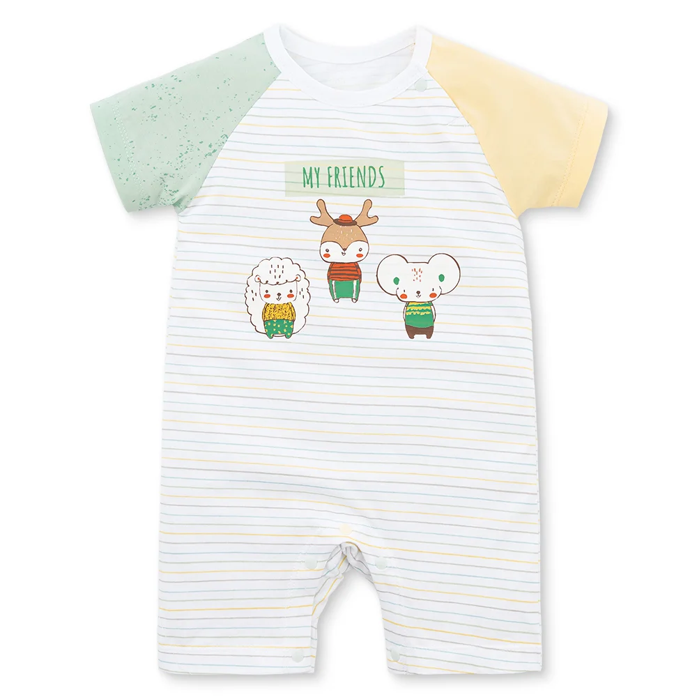 Bodysuit bé trai đùi bst friends Animo VD0825043 (0-12M, Trắng, NN02)