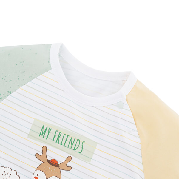 Bodysuit bé trai đùi bst friends Animo VD0825043 (0-12M, Trắng, NN02)