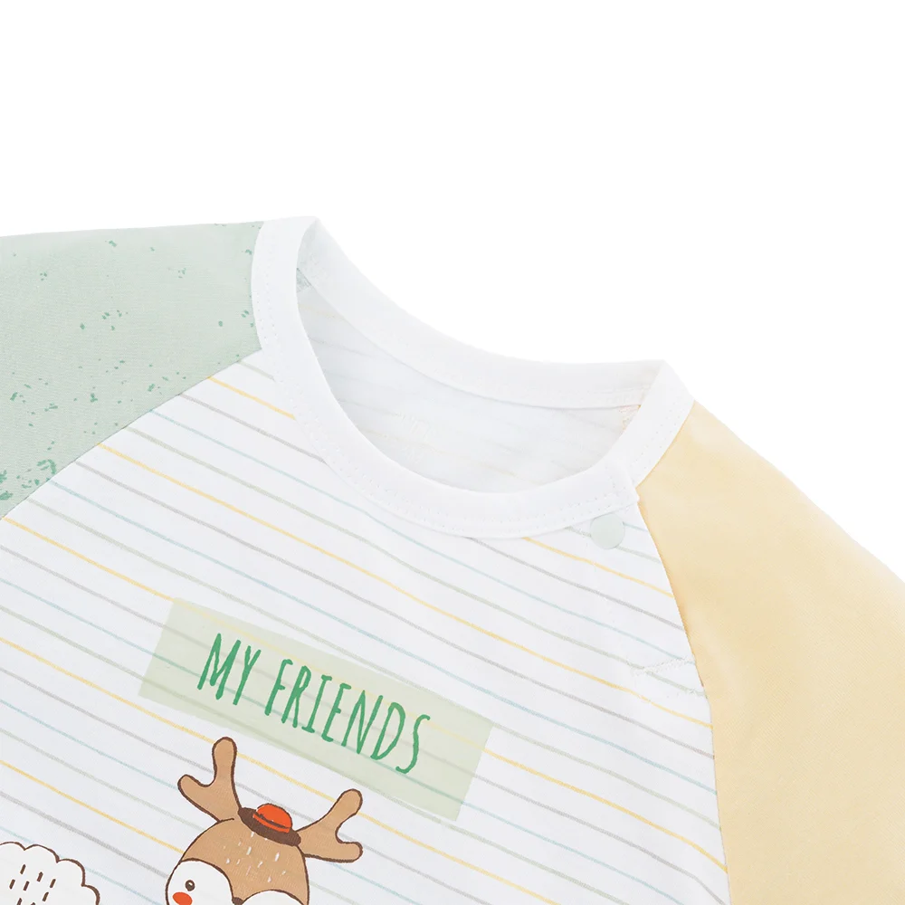 Bodysuit bé trai đùi bst friends Animo VD0825043 (0-12M, Trắng, NN02)