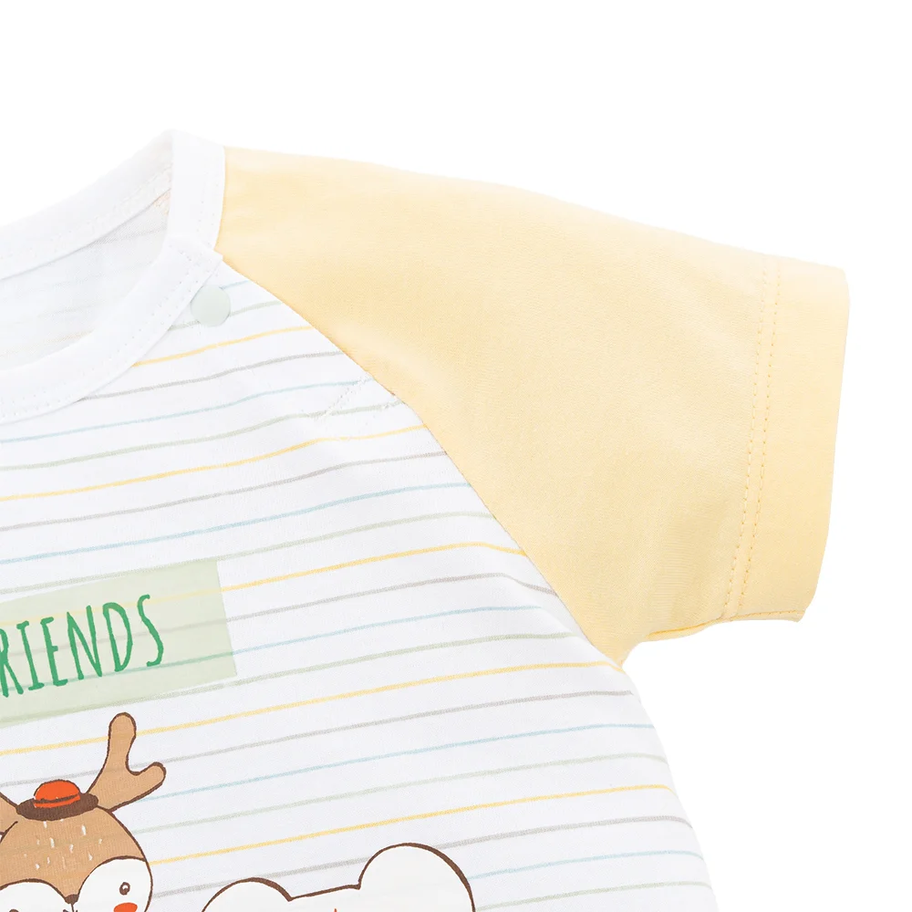 Bodysuit bé trai đùi bst friends Animo VD0825043 (0-12M, Trắng, NN02)