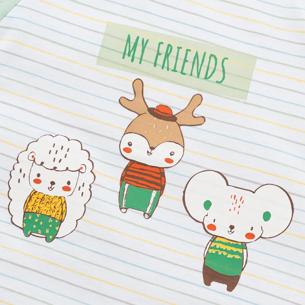 Bodysuit bé trai đùi bst friends Animo VD0825043 (0-12M, Trắng, NN02)