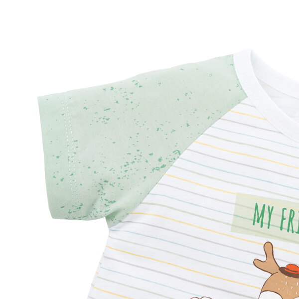 Bodysuit bé trai đùi bst friends Animo VD0825043 (0-12M, Trắng, NN02)