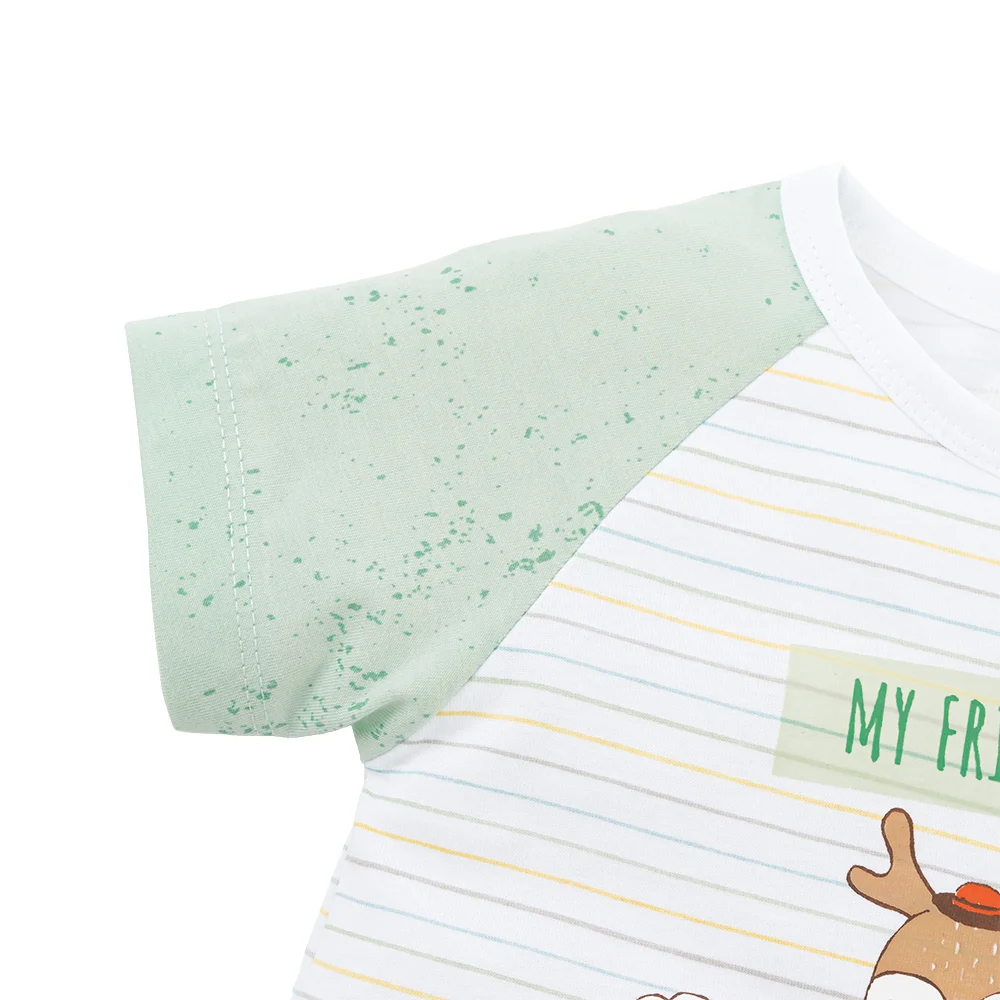 Bodysuit bé trai đùi bst friends Animo VD0825043 (0-12M, Trắng, NN02)