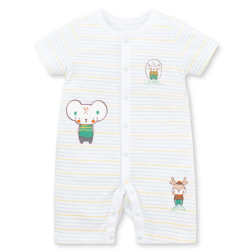 Bodysuit bé trai đùi bst friends Animo VD0825041 (0-12M, Trắng, NN02)