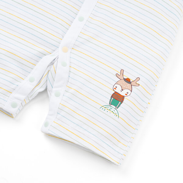 Bodysuit bé trai đùi bst friends Animo VD0825041 (0-12M, Trắng, NN02)