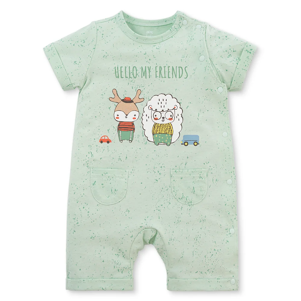 Bodysuit bé trai đùi bst friends Animo VD0825039 (0-12M, Xanh lá, NN02)