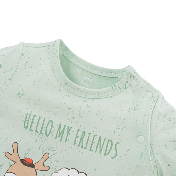 Bodysuit bé trai đùi bst friends Animo VD0825039 (0-12M, Xanh lá, NN02)