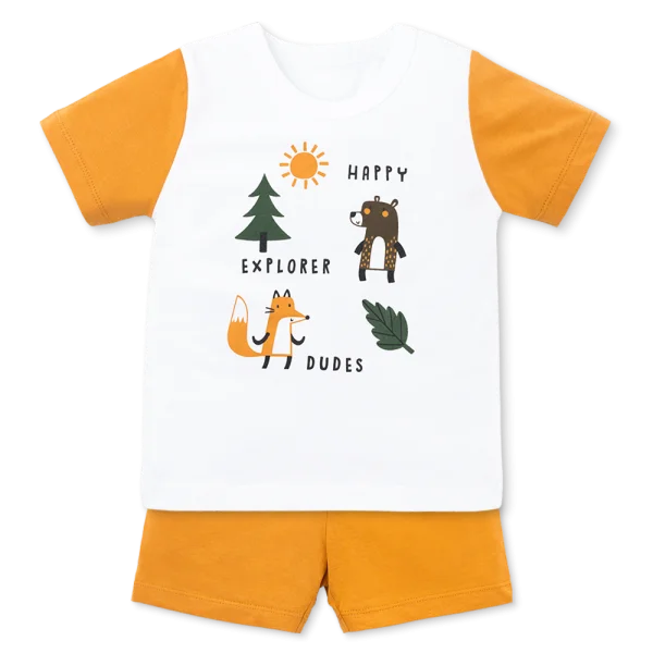 Bộ bé trai ngắn Animo Easy HN0925050 (1-4Y,Trắng-vàng, NN02)