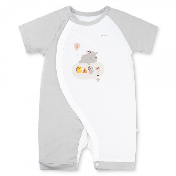 Set 2 Bodysuit kháng khuẩn Modal đùi Animo VD0825018 (0-12M,Biển-xám,NN06)
