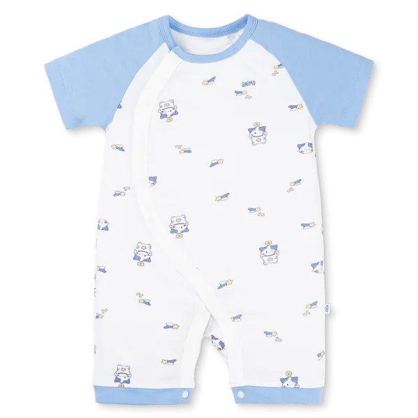 Set 2 Bodysuit kháng khuẩn Modal đùi Animo VD0825018 (0-12M,Biển-xám,NN06)