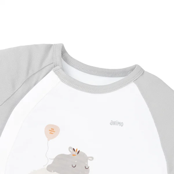 Set 2 Bodysuit kháng khuẩn Modal đùi Animo VD0825018 (0-12M,Biển-xám,NN06)