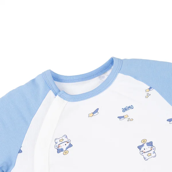 Set 2 Bodysuit kháng khuẩn Modal đùi Animo VD0825018 (0-12M,Biển-xám,NN06)