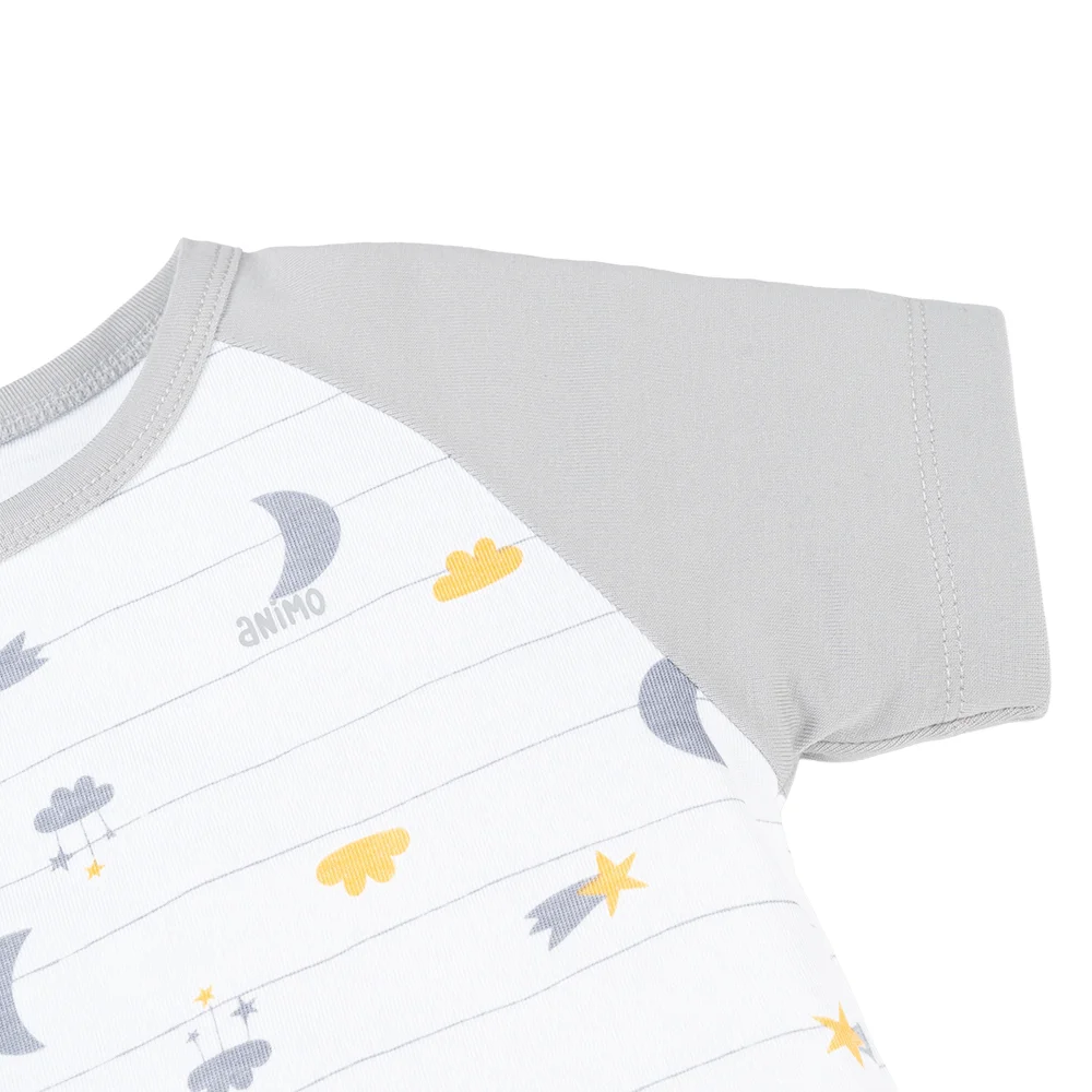 Set 2 Bodysuit kháng khuẩn Modal đùi Animo VD0825015 (0-12M,Biển-xám,NN06)