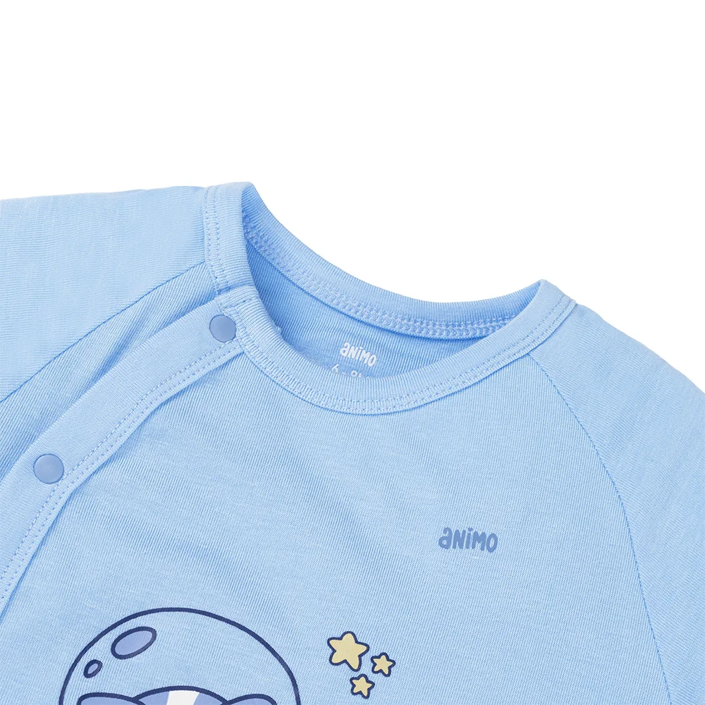 Set 2 Bodysuit kháng khuẩn Modal đùi Animo VD0825015 (0-12M,Biển-xám,NN06)