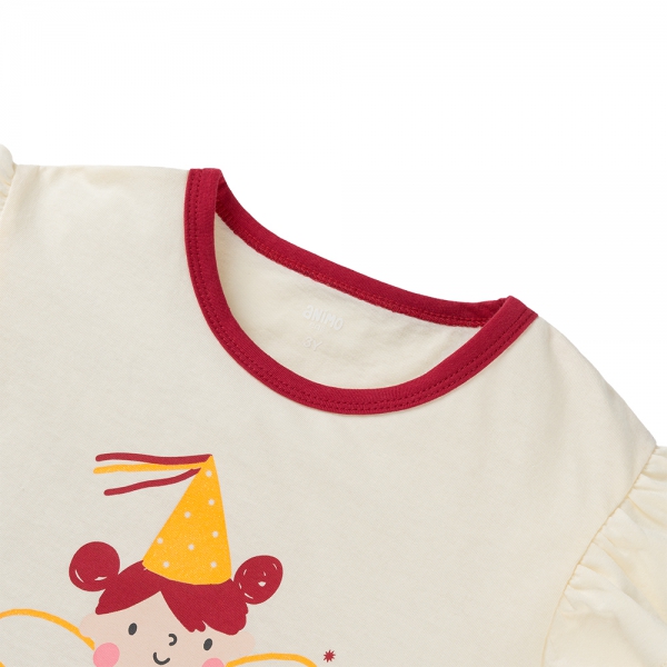 Bộ bé gái ngắn Animo Easy LU1125022 (1-4Y,Kem-đô,TT08)