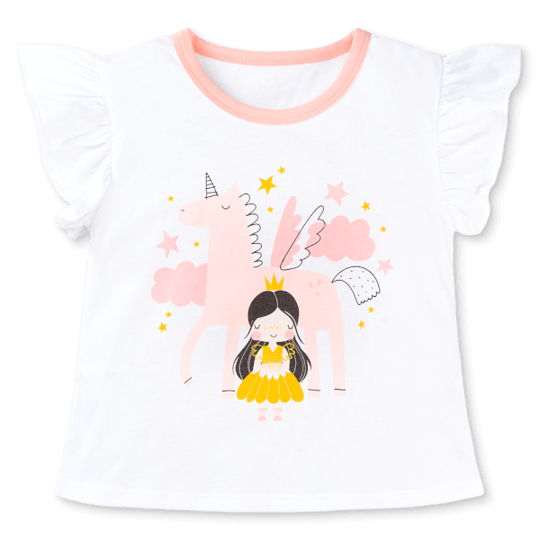 Bộ bé gái ngắn Animo Easy LU0925065 (1-4Y,Trắng-hồng,TT02)