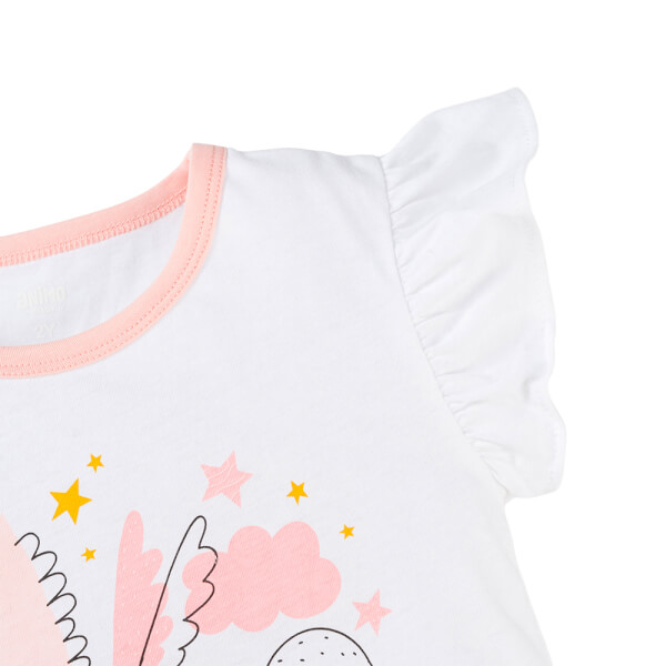 Bộ bé gái ngắn Animo Easy LU0925065 (1-4Y,Trắng-hồng,TT02)