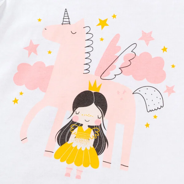 Bộ bé gái ngắn Animo Easy LU0925065 (1-4Y,Trắng-hồng,TT02)