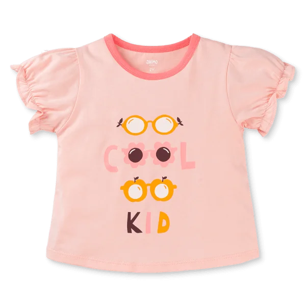 Bộ bé gái ngắn Animo Easy TX0825077 (1-4Y,Trắng-hồng,TT07)