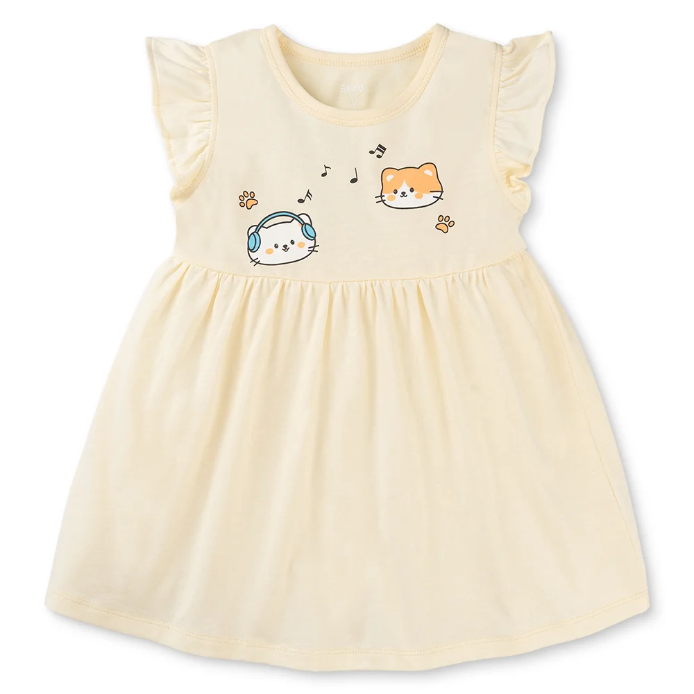 Đầm bé gái Animo Easy LU0925062 (1-4Y,Kem,NN02)
