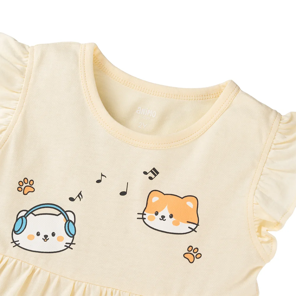 Đầm bé gái Animo Easy LU0925062 (1-4Y,Kem,NN02)