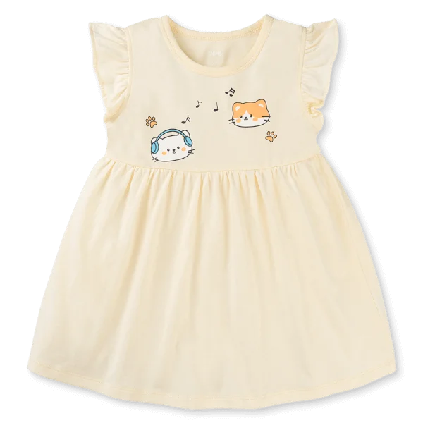 Đầm bé gái Animo Easy LU0925062 (1-4Y,Kem,NN02)