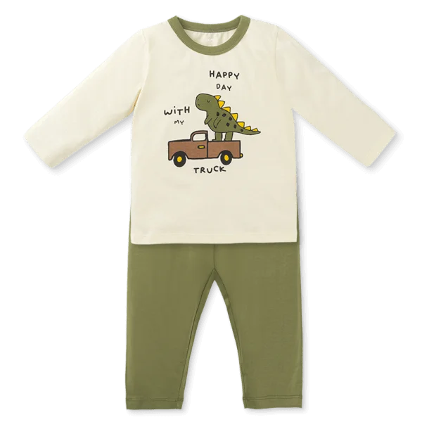 Bộ bé trai dài Animo Easy HN1025009 (1-4Y,Kem-lá, NN02)