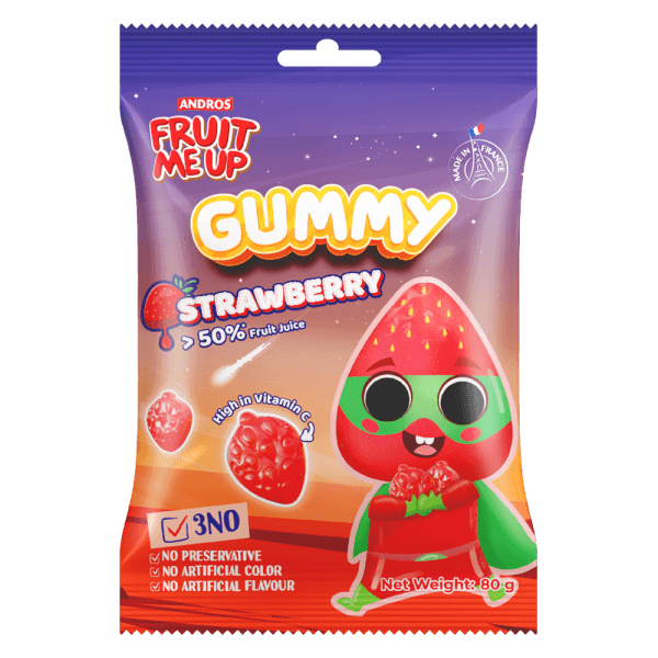 FRUIT ME UP KẸO DẺO VỊ DÂU TÚI 80G
