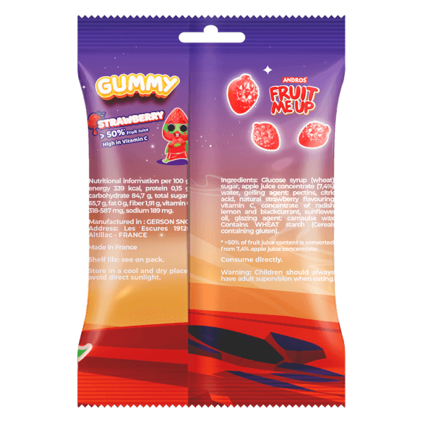 FRUIT ME UP KẸO DẺO VỊ DÂU TÚI 80G