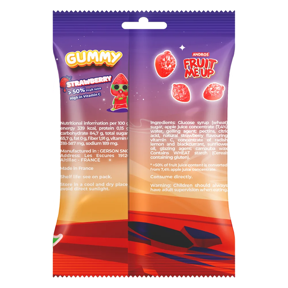 FRUIT ME UP KẸO DẺO VỊ DÂU TÚI 80G