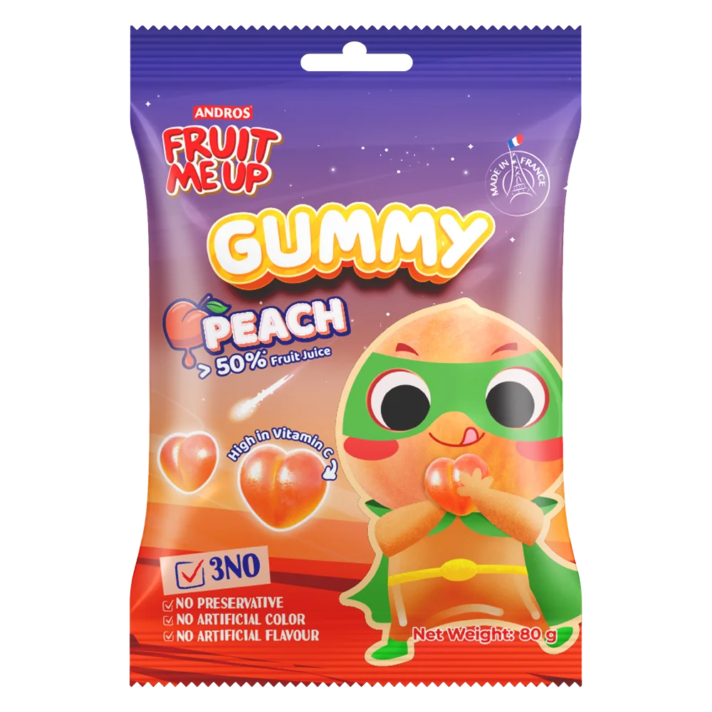 FRUIT ME UP KẸO DẺO VỊ ĐÀO TÚI 80G